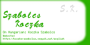 szabolcs koczka business card